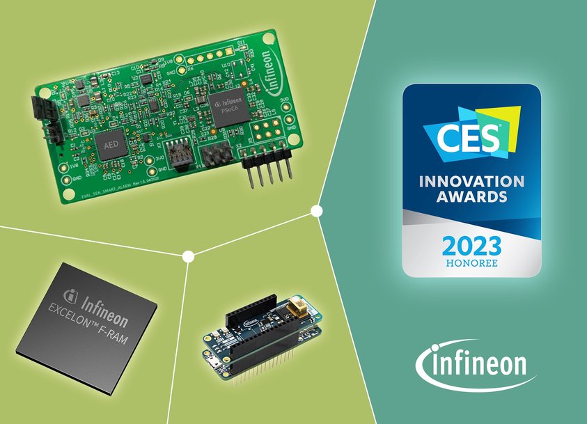 Infineon mit drei Produkten im Rennen um den CES® 2023 „Innovation Award“: EXCELON™ F-RAM, XENSIV™ CSK und Smart Alarm System
